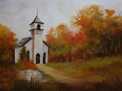 Contemporary Artists of Texas: Church in the Autumn landscape | Barbara ...