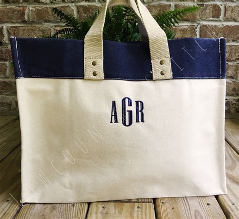 Excited to share this item from my #etsy shop: Personalinzed Canvas Tote - Monogrammed Canvas ...