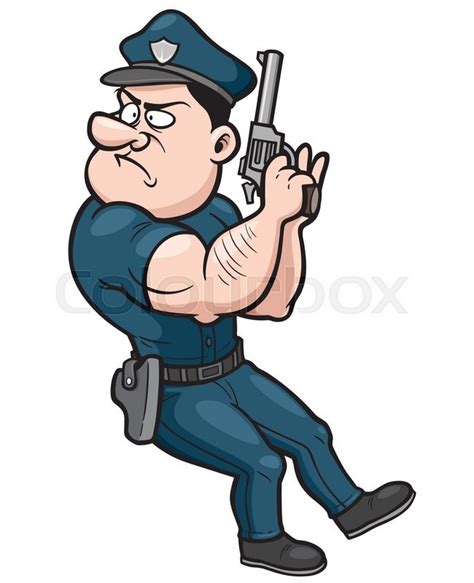 Vector illustration of Cartoon Police ... | Stock vector | Colourbox