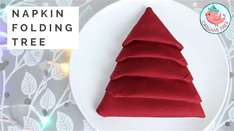 Napkin Folding Tutorial - Christmas Tree Napkin Fold - EASY Folding for ...