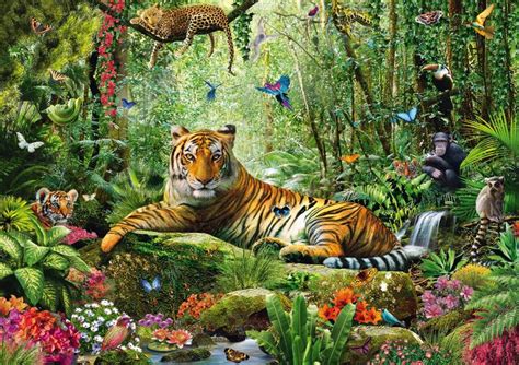 Tigers At The Waterhole Jigsaw Puzzle - Beautiful Tiger Jigsaw Puzzles ...