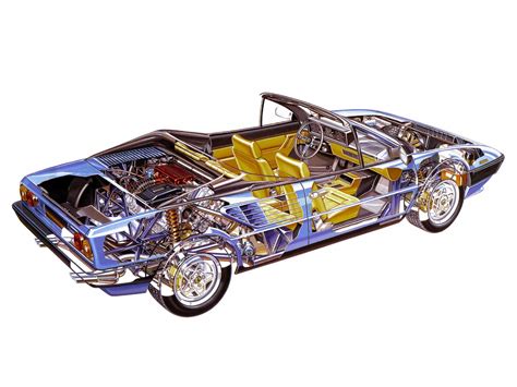 Ferrari Mondial Cabriolet 1983 Cutaway Drawing in High quality