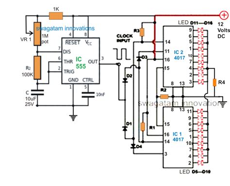 Led Chaser Circuit Diagram