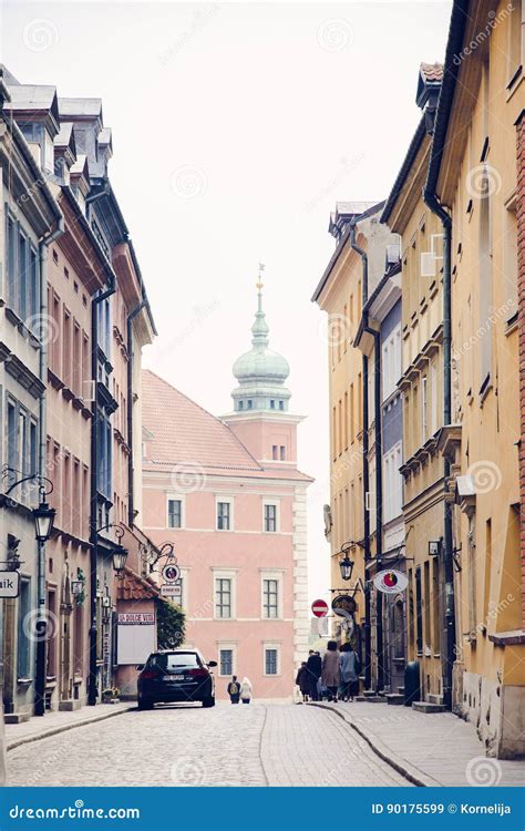 Warsaw Old Town buildings editorial stock image. Image of landscape ...