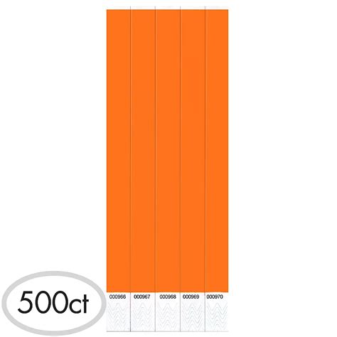 Neon Orange Paper Wristbands 500ct | Party City