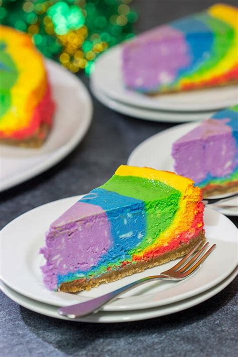 Rainbow Cheesecake | TheBestDessertRecipes.com