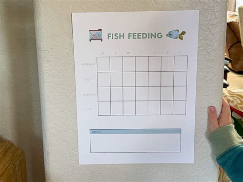 Printable Fish Chart Fish Feeding Log for Kids Sticker Chart Pet Care - Etsy