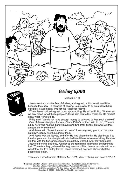 Jesus Feeds The 5000 Coloring Pages