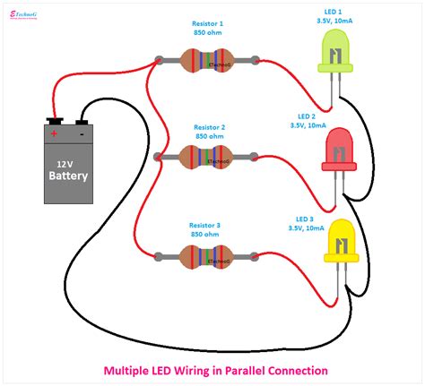 LED Connection Diagram and Wiring Procedure - Series, Parallel - ETechnoG