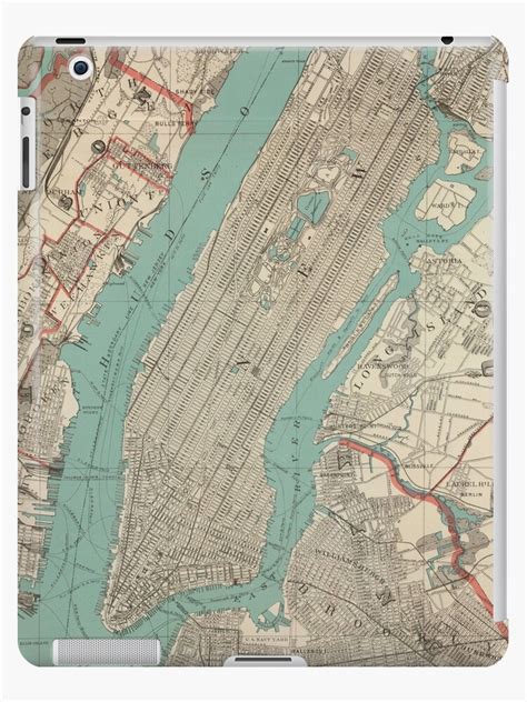 "Vintage Map of New York City (1890)" iPad Cases & Skins by ...