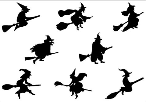 Flying Witch Silhouette - Cliparts.co