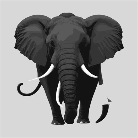 Premium Vector | Elephant face silhouette cartoon vector