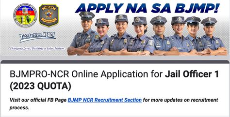 BJMP NCR is hiring Jail Officer I