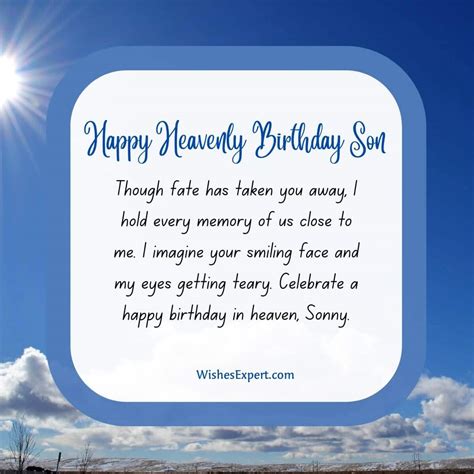 25 Heartfelt Happy Birthday in Heaven Son Quotes