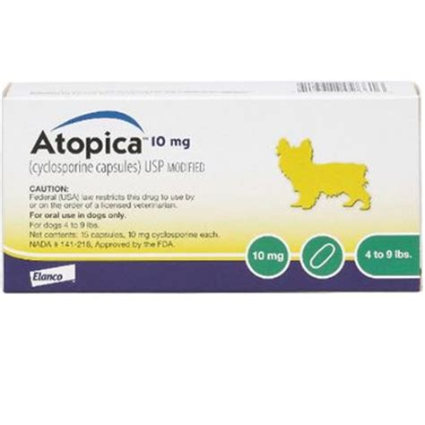 Atopica - 10mg Atopica Capsules for Dogs - Atopica for Atopic Dermatitis in Dogs