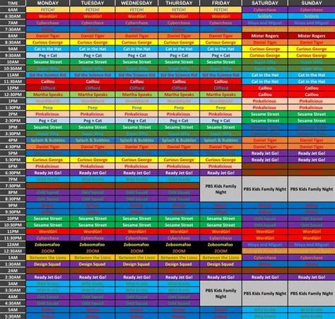 PBS Kids Dream Schedules | Anime Superhero Forum