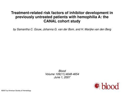 Treatment-related risk factors of inhibitor development in previously ...