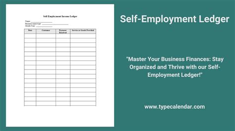 Free Printable Self-Employment Ledger Templates [PDF, Word, Excel]