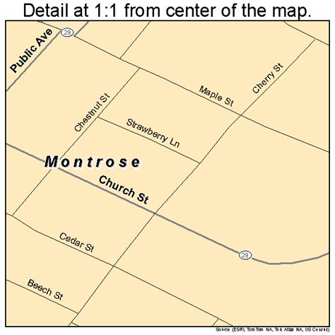 Montrose Pennsylvania Street Map 4250736