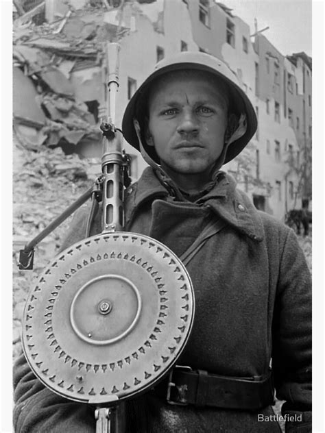 "Degtyaryov DP DP-27 Machine Gun Russian Soldier - Enhanced Hi Res WW2 War Photograph" Poster by ...