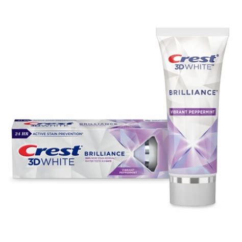 Crest 3D White Brilliance Vibrant Peppermint Teeth Whitening Toothpaste ...