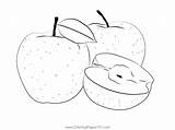 Apples Cut Coloring Page For Kids  Free Apple Printable Pages sketch template
