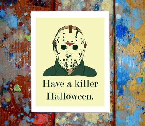 Jason Voorhees Happy Halloween Card | Halloween greeting card, Valentine day cards, Happy ...