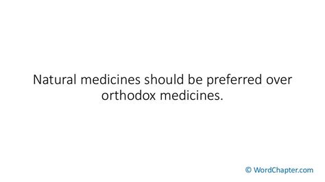 Natural medicine vs orthodox medicine