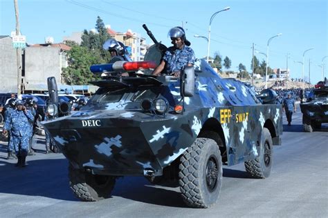 Ethiopian federal Police with Russian-made BRDM-2 fighting vehicles