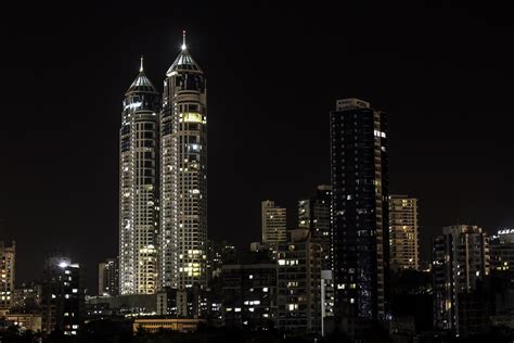 Night skyscrapers with lights in Mumbai, India image - Free stock photo - Public Domain photo ...