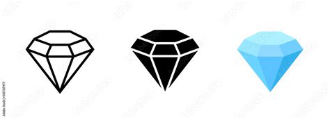 Diamond vector outline value icon. Diamond gem clipart jewel marriage ...