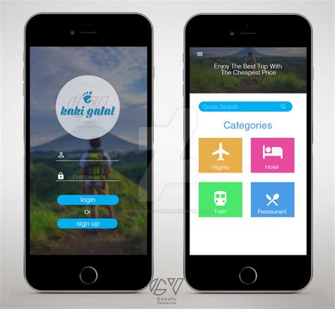 Travel App UI design by GonofuVectorize on DeviantArt