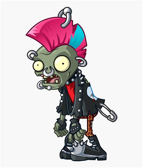 Zombie Free Png Image - Plants Vs Zombies Punk Zombie, Transparent Png ...