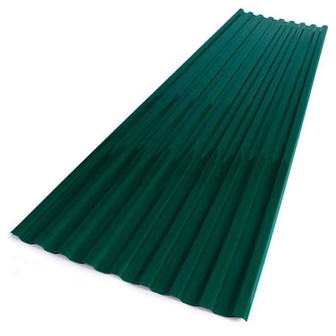 Suntuf 26 in. x 12 ft. Polycarbonate Corrugated Roofing Panel in Green ...