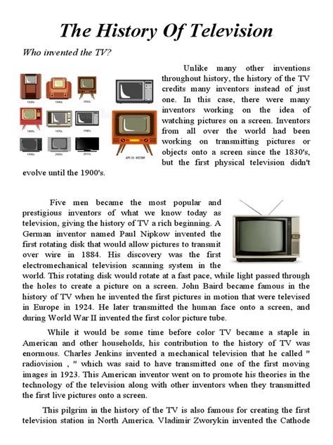 The History of Television | PDF | Television | Display Technology