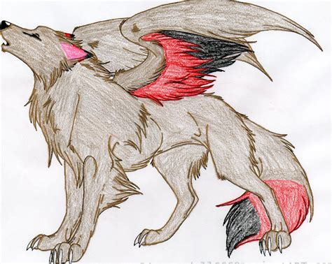 Winged Wolf Colored by DuetMaxwell