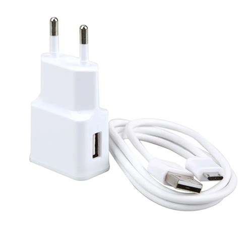 Alloet EU USB Mobile Phone Charger, 5V 2A Universal Travel Wall Charger with Micro USB Cable ...