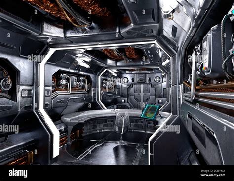 3D rendering of a science fiction spaceship interior Stock Photo - Alamy