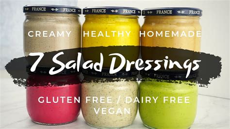 7 Healthy Creamy Salad Dressings (Dairy Free Gluten Free Vegan Dressing Recipes) - YouTube