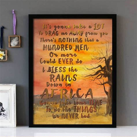 "Africa"- Toto - Framed Lyrics Wall Art Design