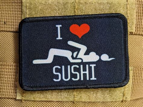 I Love Sushi Dirty Joke Meme 2x3 Morale Patch With Hook and Loop Backing - Etsy