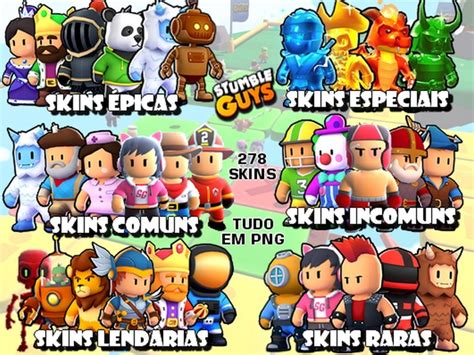 Skins Stumble Guys em Png | Elo7 Produtos Especiais