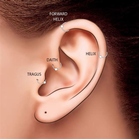 Helix / Tragus Piercing in 14K White Gold - Small. youme offers a range ...