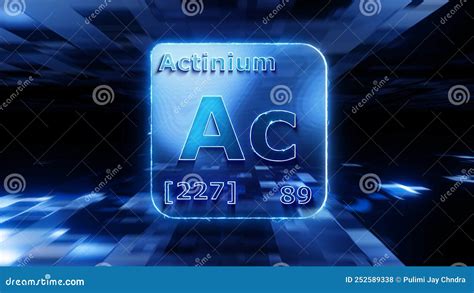 Modern Periodic Table Element Actinium 3D Illustration Stock Illustration - Illustration of ...