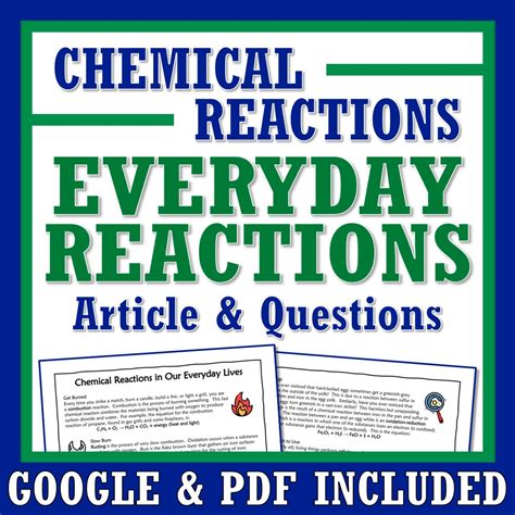 Everyday Chemical Reactions Article and Worksheet - Flying Colors Science