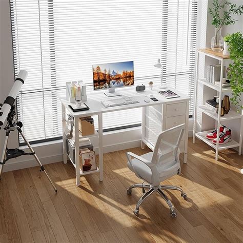 White Computer Desk with Drawers & Storage Shelves - Bed Bath & Beyond - 40143467