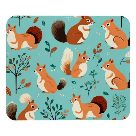 Squirrel 8.3x9.8 Inch Square Non-Slip Rubber Bottom Mouse Pad, Desk Pad ...