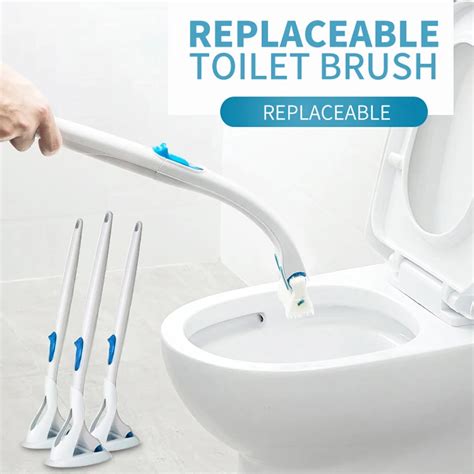 Best selling 2018 products Disposable toilet cleaning brush set Replaceable brush head bathroom ...