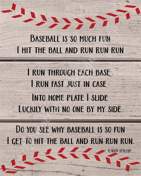 Baseball Poem Print Little Boys Sports Bedroom Art - Etsy