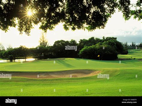 Hawaii, Maui, Kapalua Golf Club Bay Course Stock Photo - Alamy